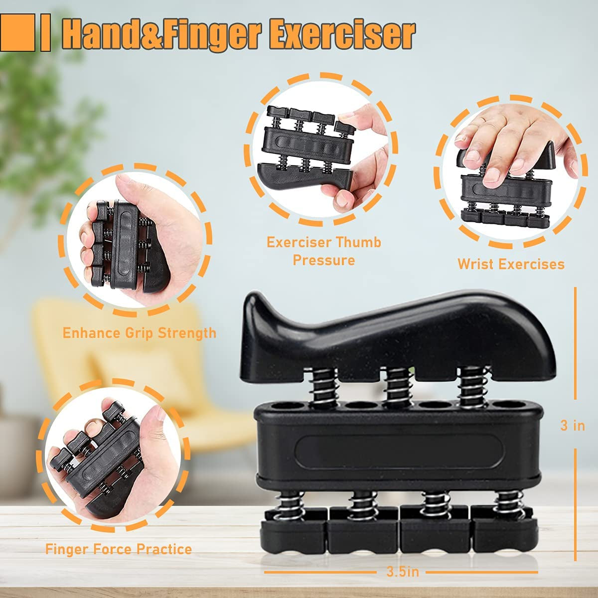 Grip Strength Trainer 5Pack, Hand Grip Strengthener with Counter,Adjustable Resistance Forearm Grip Strengthener for Physical Therapy Climbing,11 Lbs -132Lbs