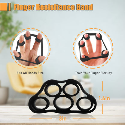 Grip Strength Trainer 5Pack, Hand Grip Strengthener with Counter,Adjustable Resistance Forearm Grip Strengthener for Physical Therapy Climbing,11 Lbs -132Lbs